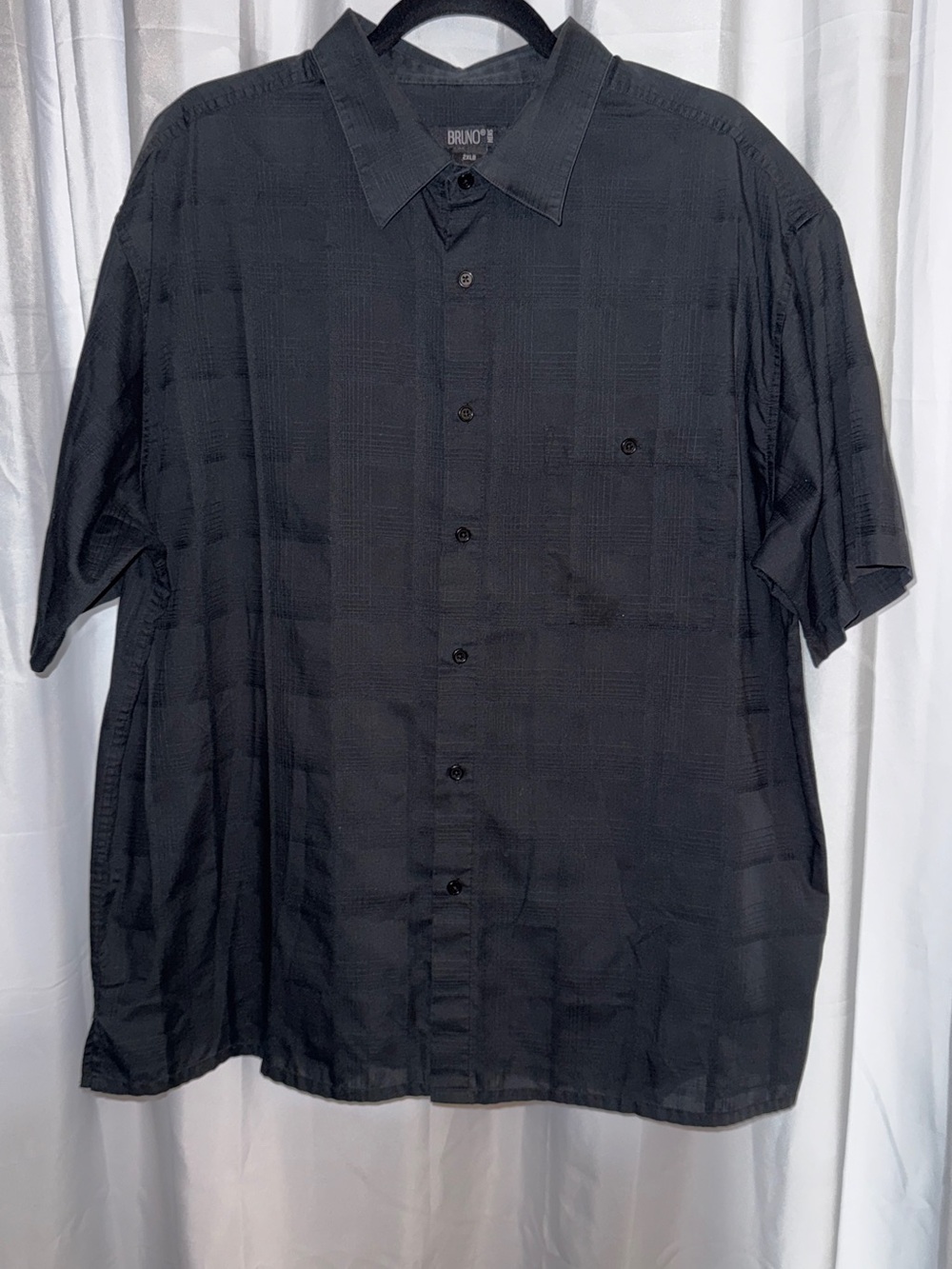 Bruno Short Sleeve Black Button-Down Casual Shirt